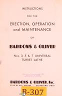 Bardons & Oliver-Bardons & Oliver No. 5 Turret Lathe Parts Manual-#5-5-No. 5-05
